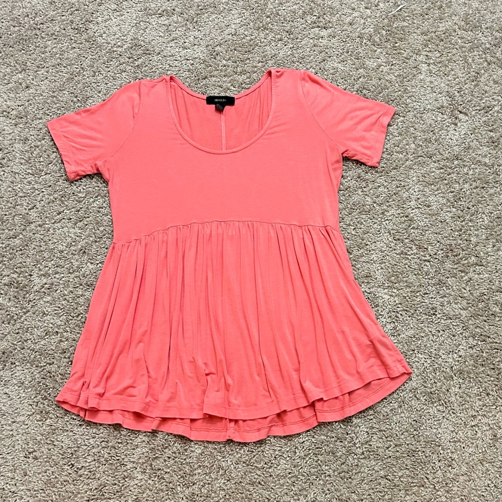 Forever 21 Coral Empire Waist Blouse